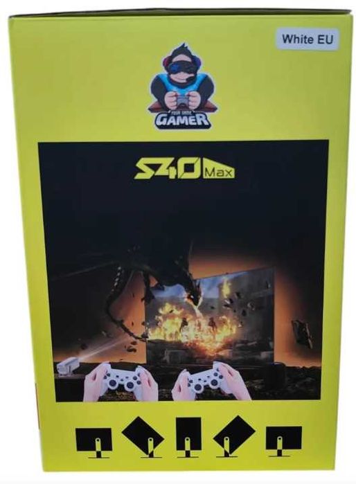 Нов S40Max +64GB карта памет  Смарт проектор и игрова конзола с 35000 игри Android 11 най новият модел от вносител