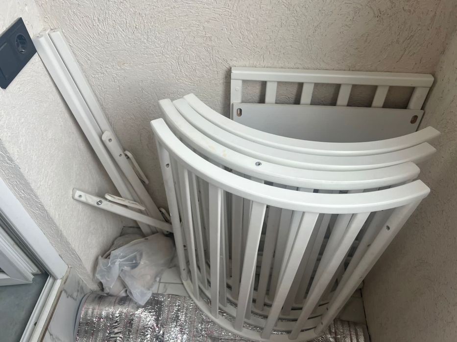 Детская кроватка трансформер с матрасом