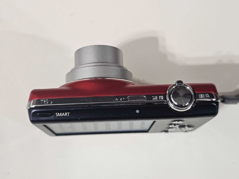 Y2K Aparat foto digital compact Samsung ST65 Rosu 14.2MP 5x Zoom