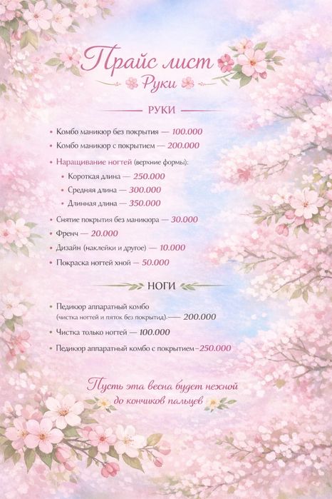 Маникюр педикюр женский .Юнусабад 19