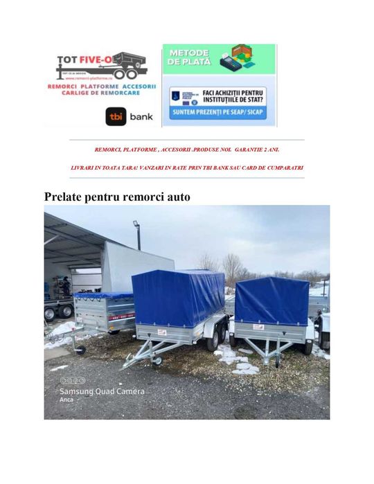 Prelate pentru remorci auto Pitesti • OLX.ro