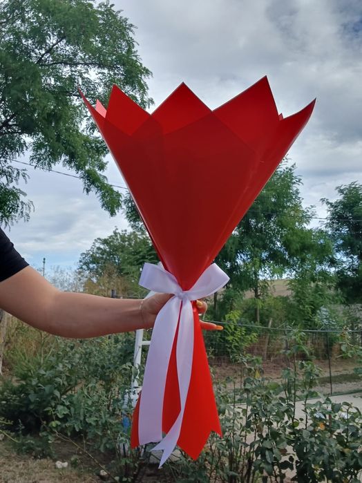 Buchet trandafiri din satin