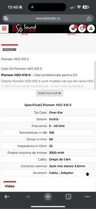Casti Pioneer HDJ X10 S