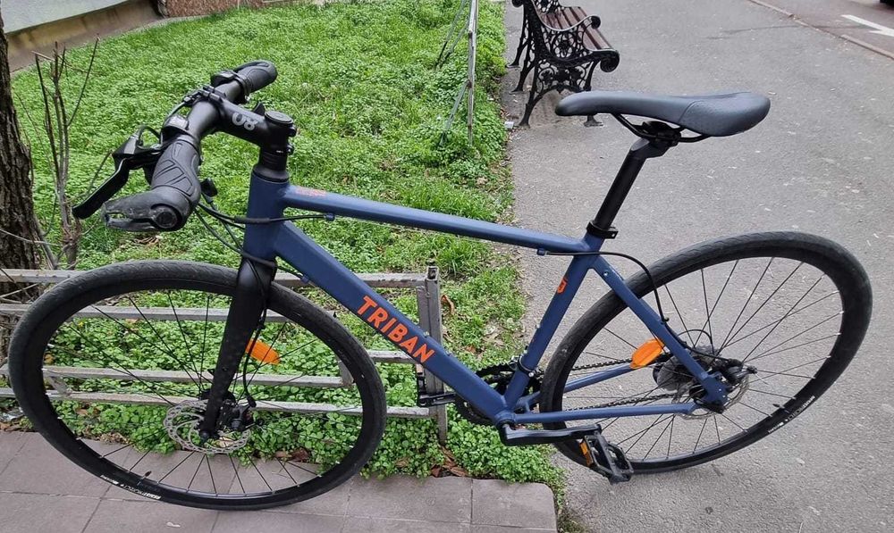 Bicicleta sosea Triban RC120 albastru XS