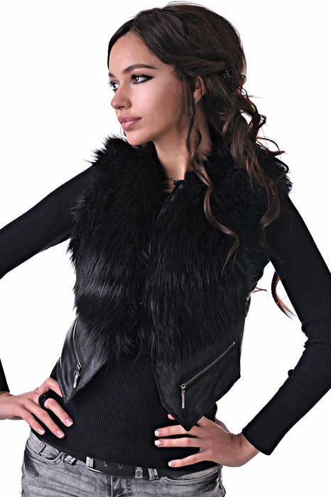 Нов дамски кожен елек