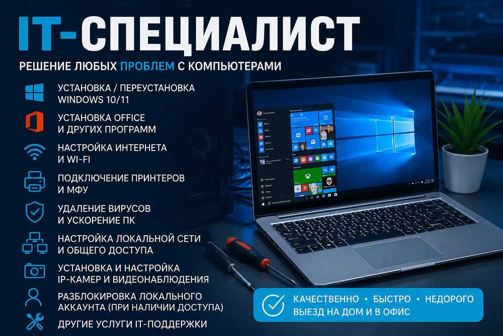 IT-специалист — настройка компьютеров и помощь с техникой, ip камеры