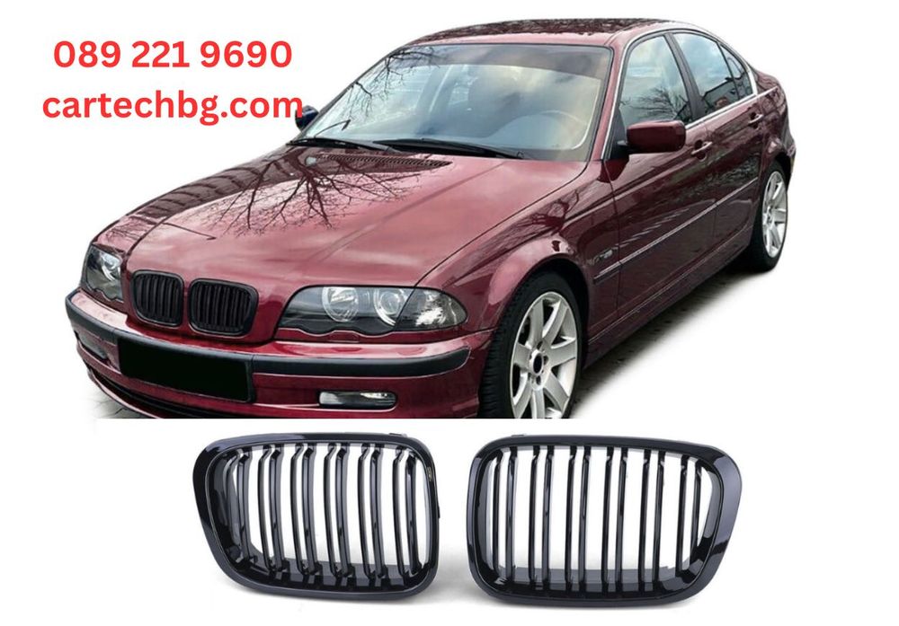 Двойни Решетки (Бъбреци) BMW E46 Пре-фейс – Черен Гланц - Тунинг - M3