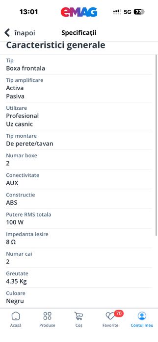 Set de 2 boxe active, Power Dynamics DS50AB