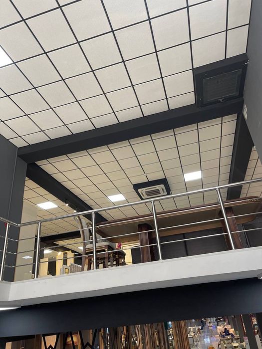 Армстронг грилйато Речни осма потолок лар Материал ва орнатиб бериш