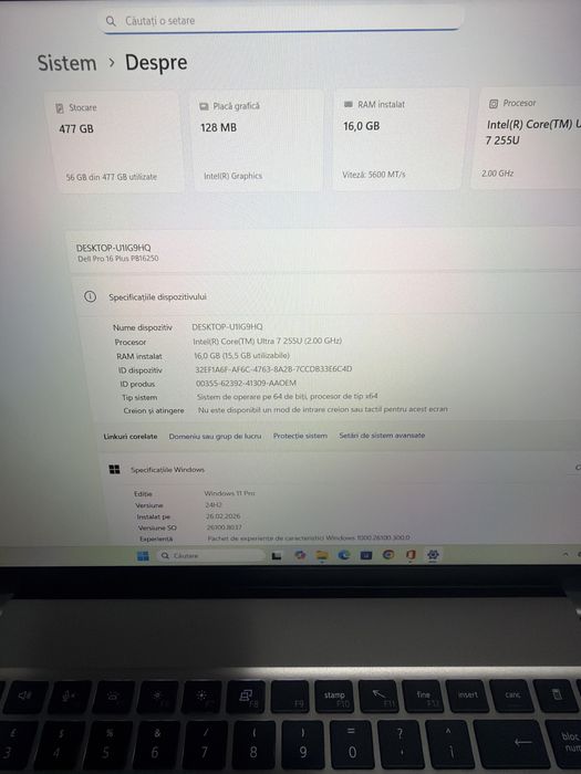 Laptop Nou Dell Pro 16 Plus ULTRA 7 16g D5 512g nVme
