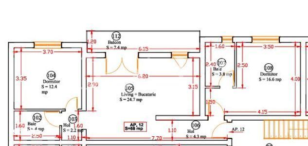 AX1274 Giroc, Central, Apartamente cu trei camere
