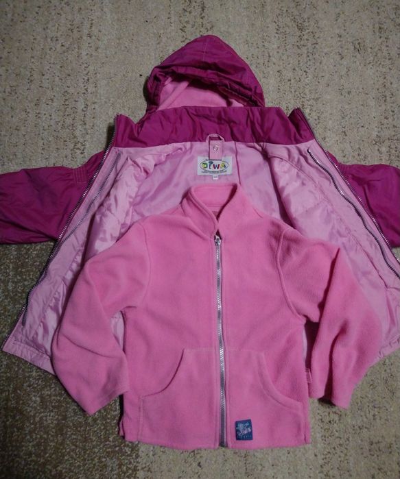 Куртка демисезонная 2 в 1 для девочки, рост 104