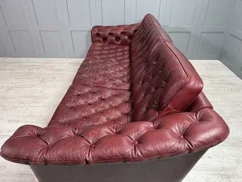 Винтидж диван 3-ка естествена кожа Р473-Д