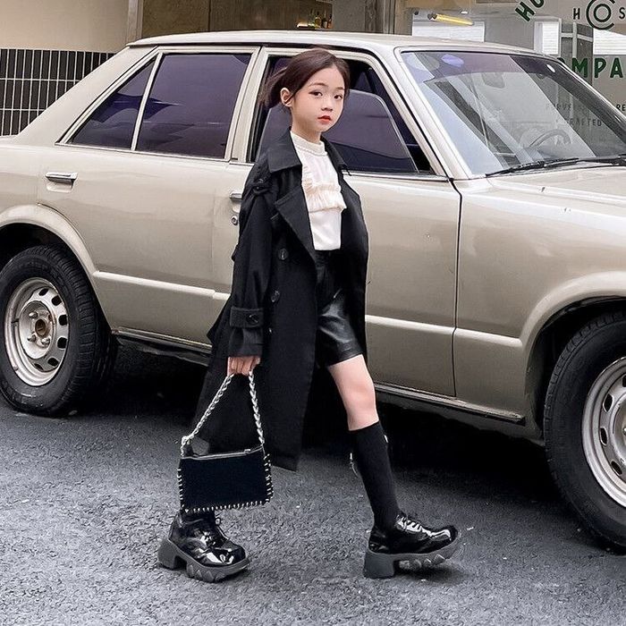 Весенни Стильный плащ для девочек