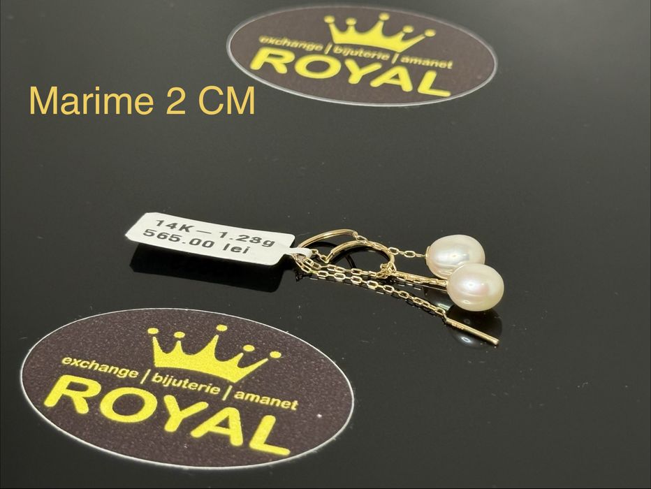 Bijuteria ROYAL : Cercei AUR 14K NOU / 1.23 GR