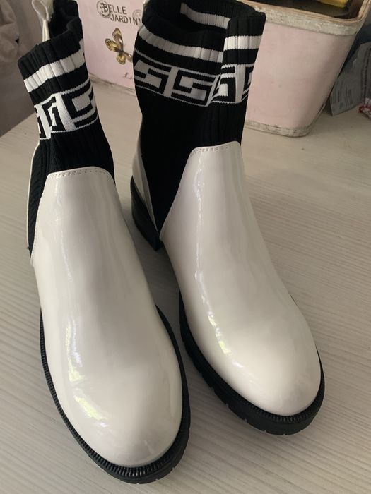 Ghete albe piele ECO mărimea 38