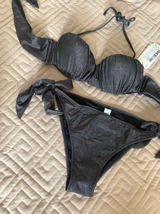 Costum baie gri sclipici