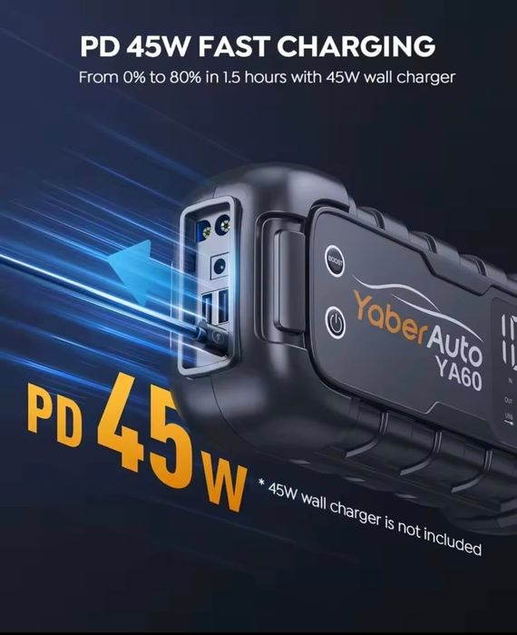 Robot de pornire auto profesional Yaber 26800mah 6000A 12v nou