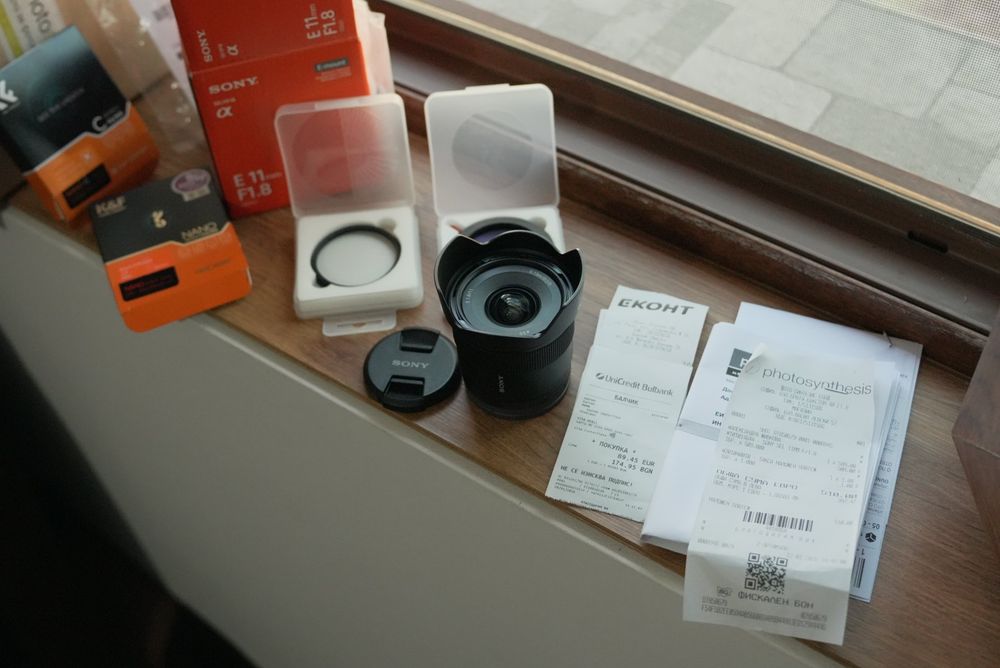 Обектив Sony 11mm 1.8 нов+филтри