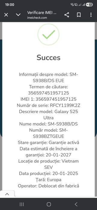 Samsung S25 Ultra NOU, 512 GB, 12 Ram.