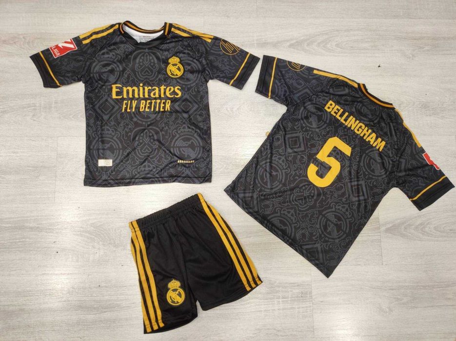 Анцуг Реал Мадрид Бял с черно с долнище и горнище Мбапе Артикули