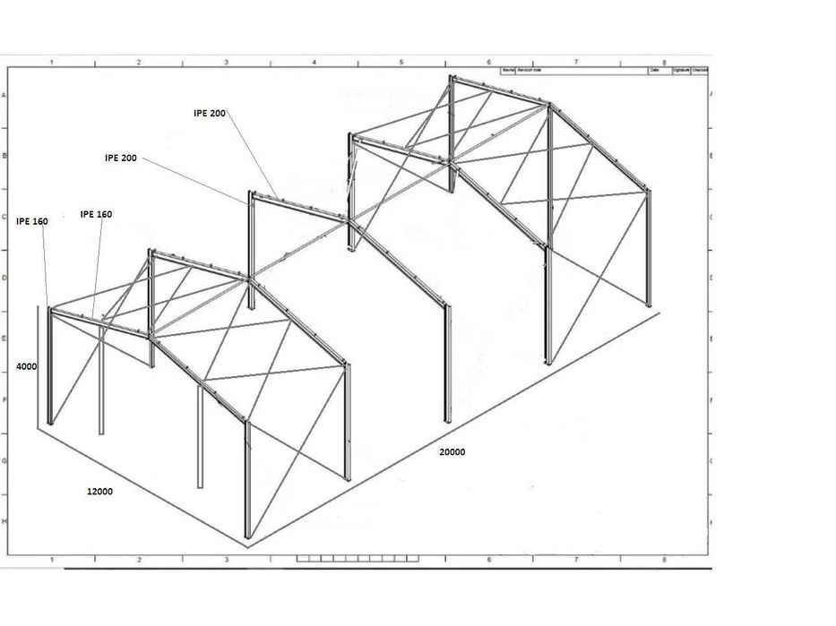 Метално хале - ригел - метална конструкция 12х20м