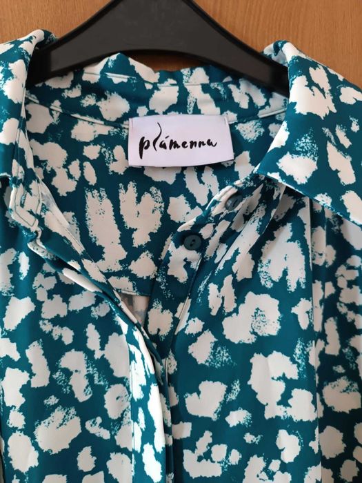 дълга рокля в зелено и бяло на Пламена бутик фешън, М§СО Л/ХЛ