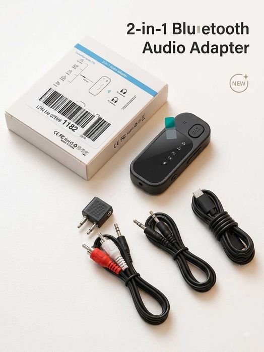 Безжичен 2-в-1 Bluetooth Аудио Адаптер (Предавател и Приемник)