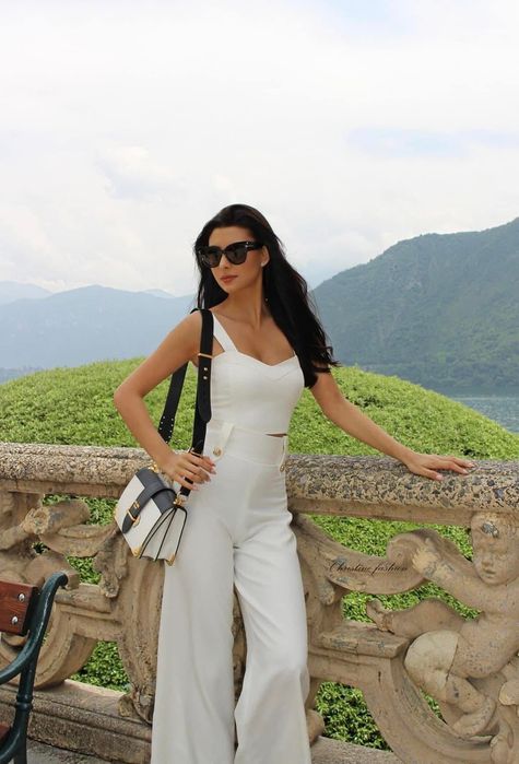 Бял панталон Christine Fashion