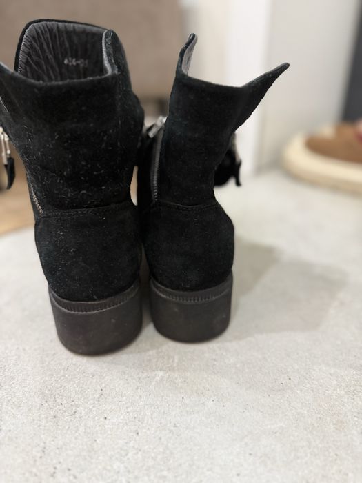 Замш ботинки зима натуральные полностью