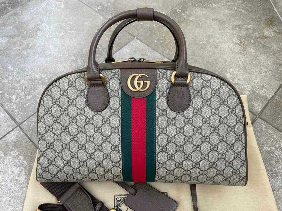 Geanta GUCCI Originala Ophidia Gucci Supreme Canvas Bowling Savoy GG