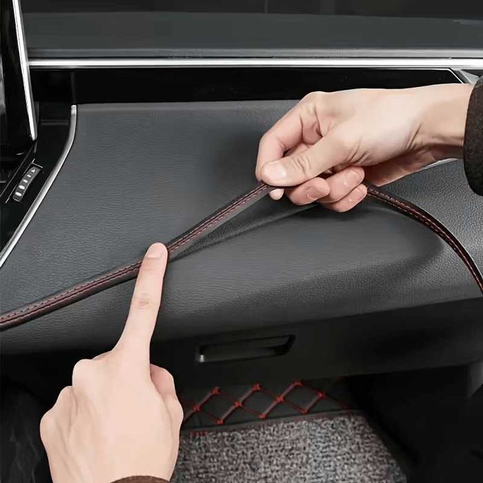 Самозалепваща кожа с бял, син,червен или черен конец за декорация кола