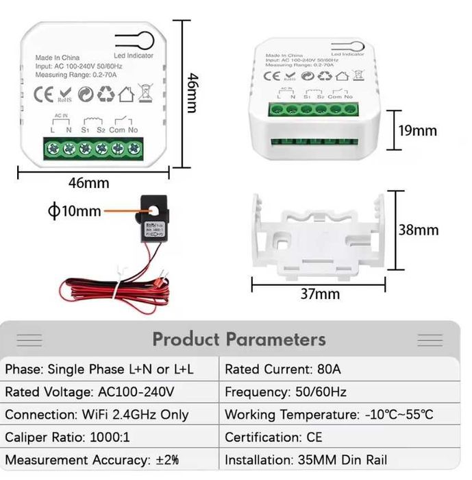 Smart meter wifi monofazat  80A