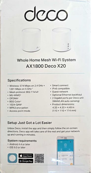 2 Pack Deco X20 Wi-Fi 6 – Быстрая и стабильная Wi-Fi Mesh система!