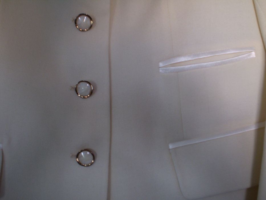 Costum lux sacou-fusta maxi crem fin elegant captusit (bust 100 cm)