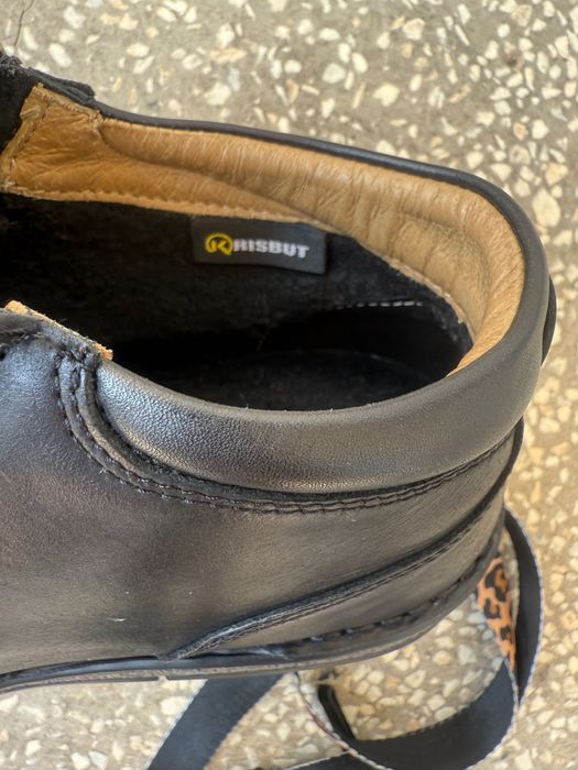 Черни кожени боти с топъл хастар 45 мъжки