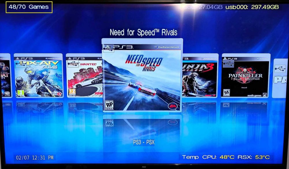 Memorie externa (USB), 70 jocuri PS3, GTA V, FIFA/FC 24, Minecraft