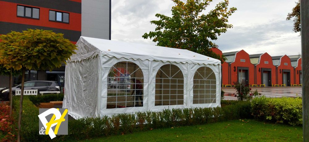 Шатра 5x8 м Хале, височина 2,6 м, огнеустойчив PVC