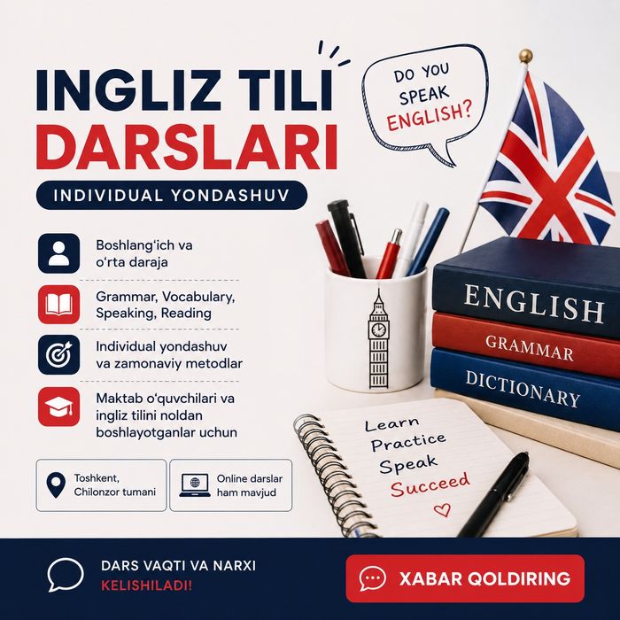 Ingliz tili o‘qituvchisi — individual darslar