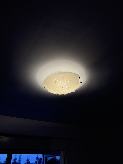 Plafoniera Burgundy 3xE27 nichel mat si sticla transparenta