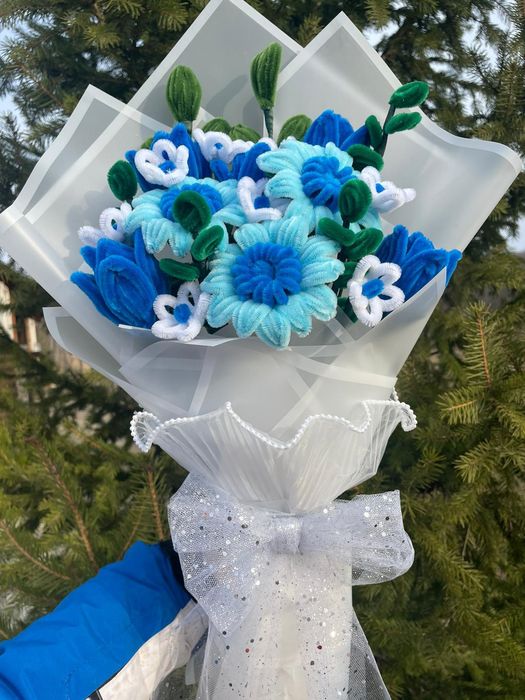 Buchet sârmă plușată handmade