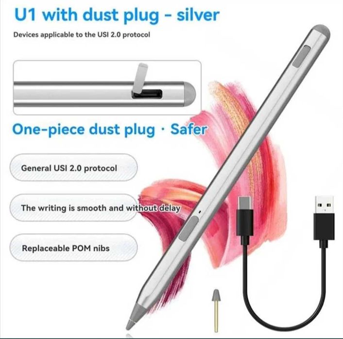Стилус Писалка (Stylus Pen) с чувствителност на натиск 4096 степени, поддръжка на накланяне, отхвърляне на дланта и функция за изтриване
