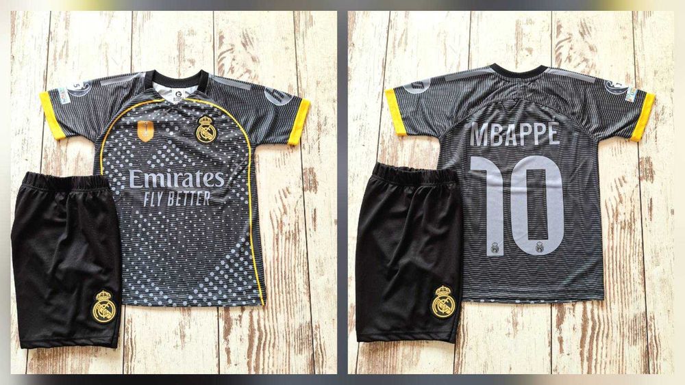 Real Madrid Black Спортен комплект Ronaldo, Vini jr, Mbappe Сезон 2026 Ново