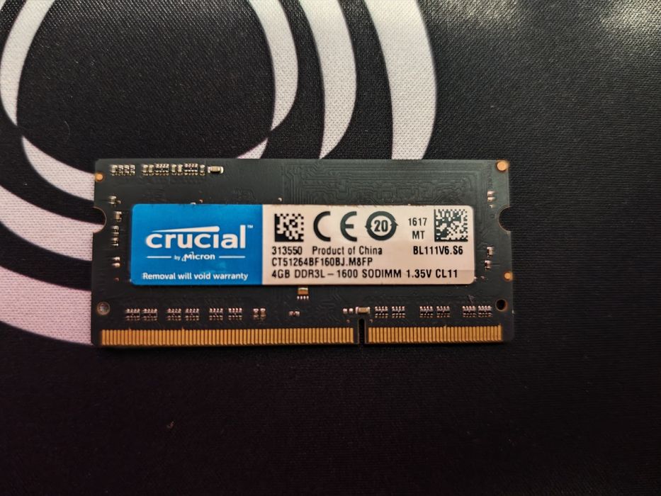 Memorie Ram Laptop Crucial 4GB DDR3L - 1600 SODIMM 1.35V CL11