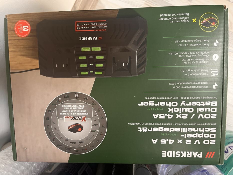 Incarcator dublu 20v 4,5 a parkside