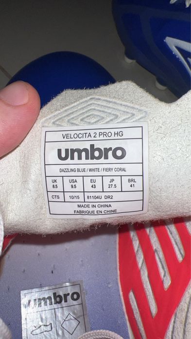Ghete Fotbal Umbro Velocita 2 Pro Elite HG Mărimea 43 (27.5 cm) -  Noi