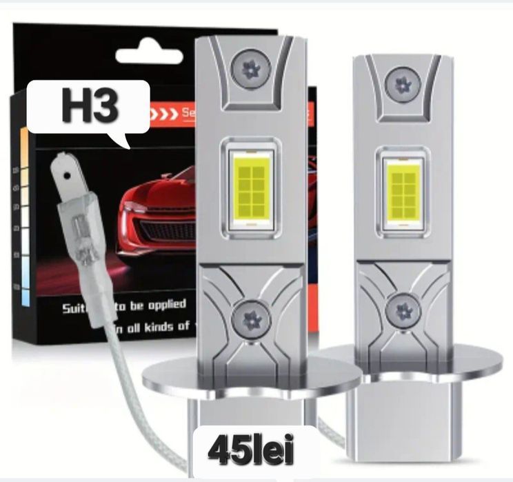 Becuri LED H3 30000LM Canbus  12V  set 2buc
