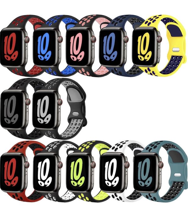 Curea Husa Folie TPU Gauri Pin Compatibila Ceas Apple Watch Seria 1-11