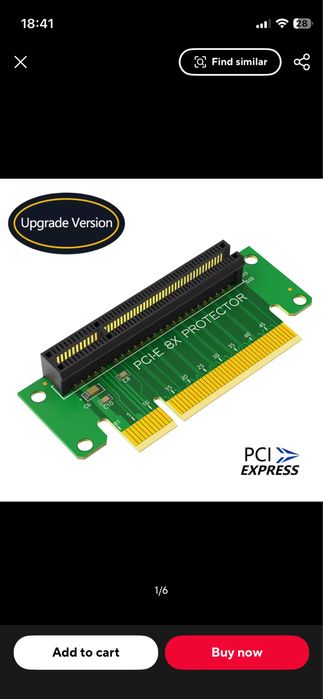 Pci-e 8x Riser ъглов 90градуса