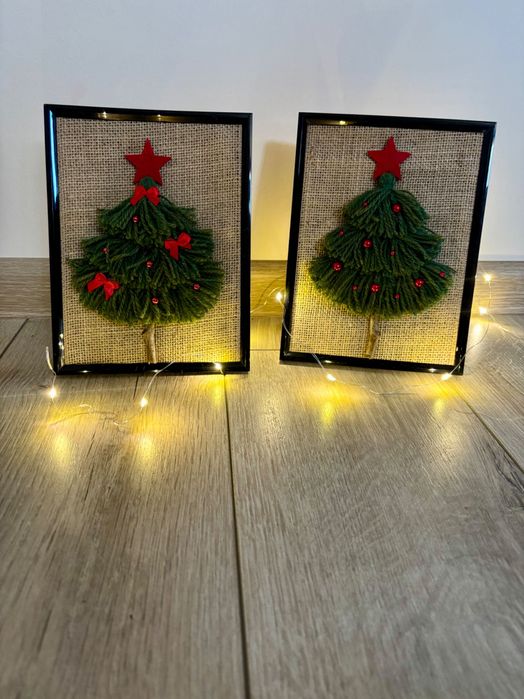 Коледни елхички в рамка